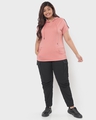Shop Women's Misty Pink Plus Size Hoodie T-shirt-Full