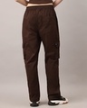 Shop Women's Mocha Brown Loose Comfort Fit Cargo Pants-Full