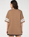 Shop Women's Mocha Mousse Brown Graphic Printed Oversized T-shirt-Full
