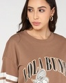 Shop Women's Mocha Mousse Brown Graphic Printed Oversized T-shirt