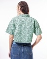 Shop Women's Green All Over Printed Oversized Crop Shirt-Design