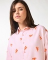 Shop Women's Pink All Over Printed Oversized Shirt