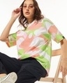 Shop Women's Multicolor Camouflage Printed Oversized T-shirt-Front