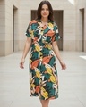 Shop Women's Multicolor All Over Printed Relaxed Fit Shirt Dress-Front