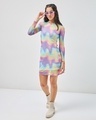 Shop Women's Multicolor All Over Printed Slim Fit Bodycon Dress-Full