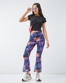 Shop Women's Multicolor All Over Printed Slim Fit Flared Pants-Full
