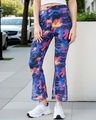 Shop Women's Multicolor All Over Printed Slim Fit Flared Pants-Front