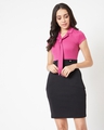 Shop Women's Multicolor Color Block Slim Fit Dress-Front