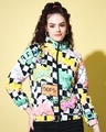 Shop Women's Multicolor Doodle Graphic Printed Jacket-Front
