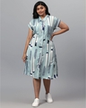 Shop Women's Multicolor Floral Design Stylish Casual Dress-Front