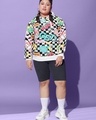 Shop Women's Multicolor Graphic Printed Plus Size Hooded Sweatshirt-Full