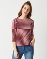 Shop Women's Multicolor Striped Comfort Fit Top-Front