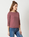 Shop Women's Multicolor Striped Comfort Fit Top-Full