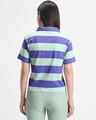 Shop Women's Blue & Green Striped Plus Size Polo T-shirt-Design