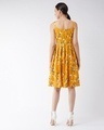 Shop Women's Mustard Floral Print Pleated Dress-Design