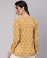 Shop Women's Mustard Printed Lurex Top-Full