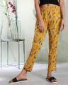Shop Women's Mustard Printed Pyjamas-Front