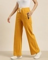 Shop Women's Mustard Solid Wide Leg Pants-Design
