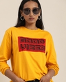 Shop Women's Mustard Typographic Oversized T-Shirt-Design