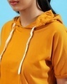 Shop Women's Mustard Yellow Hooded Short Top-Full