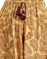 Shop Women's Mustard Yellow Leaf Printed Loose Comfort Fit Skorts