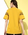 Shop Women's Mustard Yellow Striped Oversized T-shirt-Design