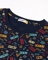 Shop Women's Navy All Over Printed Boyfriend T-shirt