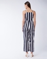 Shop Women's Navy Blue and White Striped Belted Jumpsuit-Design