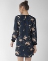 Shop Women's Navy Blue & Beige Floral Printed Sheath Dress-Design
