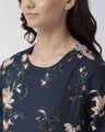 Shop Women's Navy Blue & Beige Printed Top