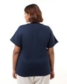 Shop Women's Navy Blue Boyfriend Plus Size T-shirt-Design