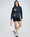 Shop Women's Navy Blue Future Is Bright Graphic Printed Oversized Sweatshirt