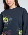Shop Women's Navy Blue Future Is Bright Graphic Printed Oversized Sweatshirt
