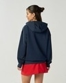 Shop Women's Navy Blue Graphic Printed Oversized Hoodies-Full