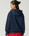 Shop Women's Navy Blue Graphic Printed Oversized Plus Size Hoodies-Design