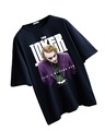 Shop Women's Navy Blue Joker's Town Graphic Printed Oversized T-shirt-Front