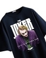 Shop Women's Navy Blue Joker's Town Graphic Printed Oversized T-shirt-Full