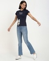 Shop Women's Navy Blue Mischief Mind (DL) Slim Fit T-shirt-Design