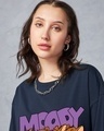 Shop Women's Navy Blue Moody Jerry Graphic Printed Oversized T-shirt