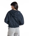 Shop Women's Navy Blue Oversized Hooded Windcheater Jacket-Design