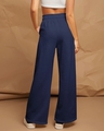Shop Women's Navy Blue Oversized Pleated Wide Leg Korean Pants-Design