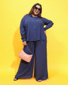 Shop Women's Navy Blue Relaxed Fit Plus Size Shirt