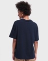 Shop Women's Navy Blue Salty Soul Typography Oversized T-shirt-Full