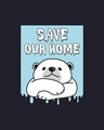 Shop Women's Navy Blue Save Our Home Polar Bear Home Slim Fit T-shirt-Full