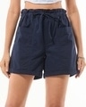 Shop Women's Navy Blue Shorts-Front