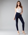 Shop Women's Navy Blue Skinny Denim Jeans-Full