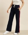 Shop Women's Navy Blue Solid Wide Leg Pants