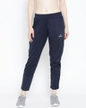 Shop Women's Navy Blue Solis Cropped Track Pants-Front