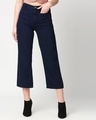 Shop Women's Navy Blue Straight Fit High Rise Jeans-Front