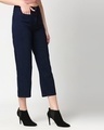 Shop Women's Navy Blue Straight Fit High Rise Jeans-Design